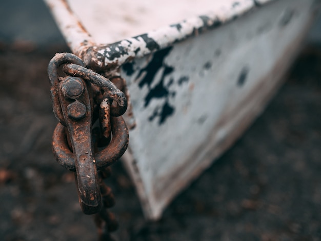 Free photo closeup shot of an old rusted boat