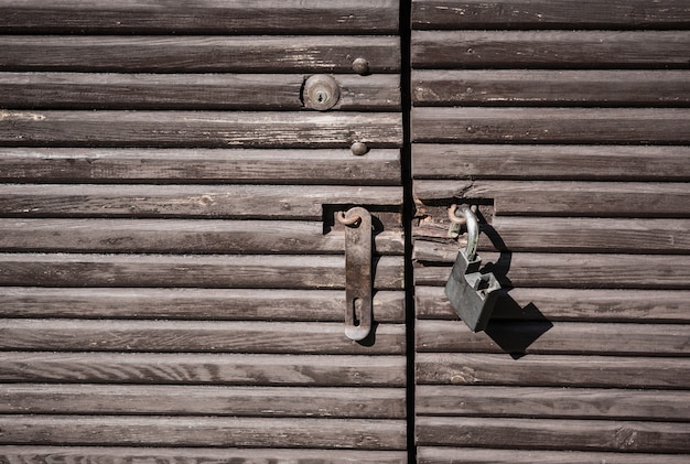 Closeup shot of an old wooden gate