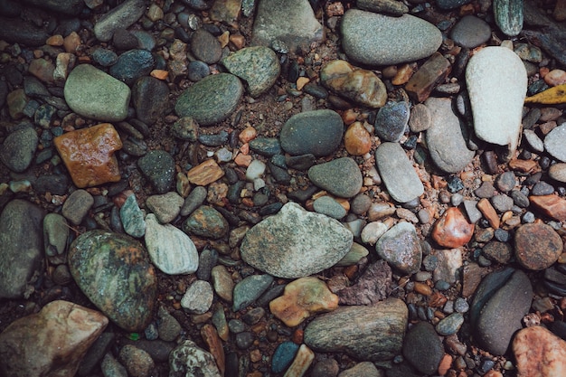 Closeup shot of pebbles and stones