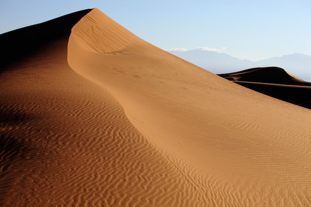 Closeup shot of sand dunes in Xijiang, China