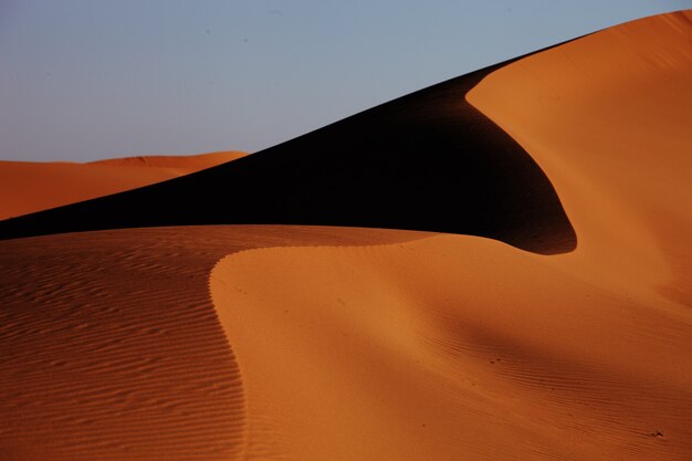 Closeup shot of sand dunes in Xijiang, China