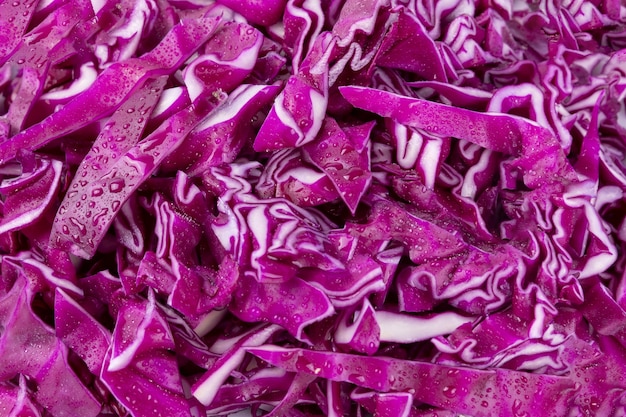 Free photo closeup shot of sliced red cabbage