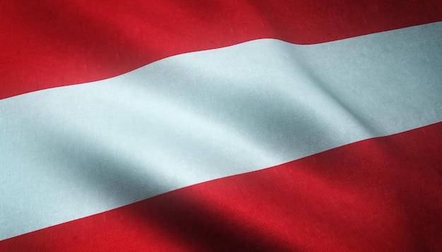 Free photo closeup shot of the waving flag of austria with interesting textures