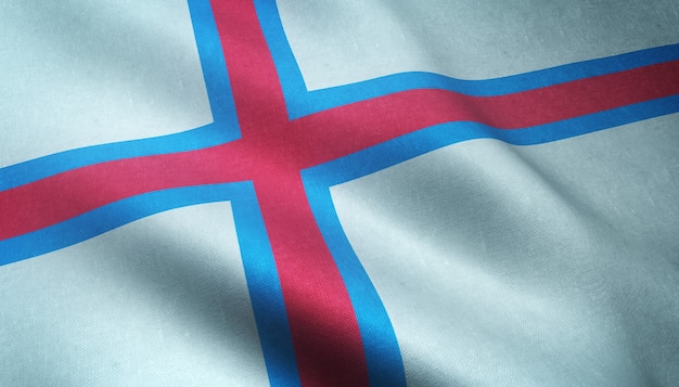 Free photo closeup shot of the waving flag of the faroe islands with interesting textures