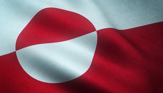 Free photo closeup shot of the waving flag of greenland