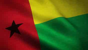 Free photo closeup shot of the waving flag of guinea bissau with interesting textures