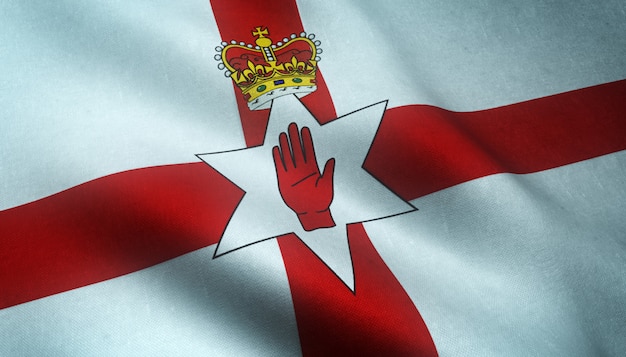 Free Photo closeup shot of the waving flag of northern ireland with interesting textures