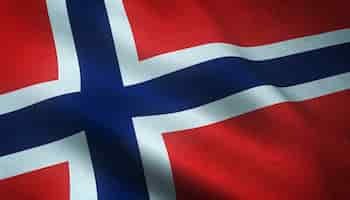 Free photo closeup shot of the waving flag of norway with interesting textures