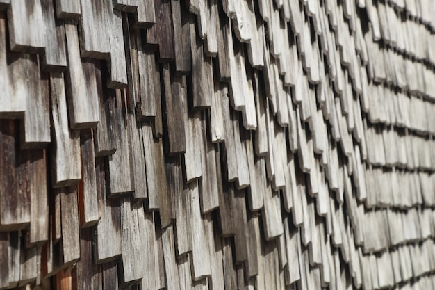 Closeup shot of a wooden roof