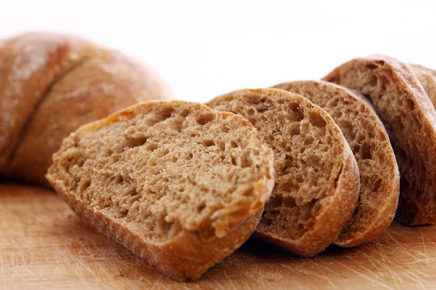 Closeup of sliced bread