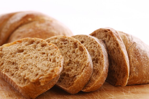 Closeup of sliced bread