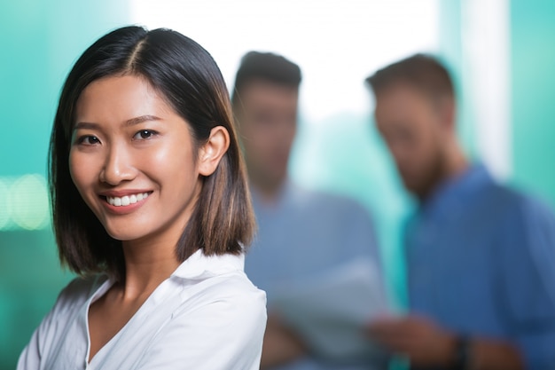 Closeup of Smiling Attractive Young Asian Woman