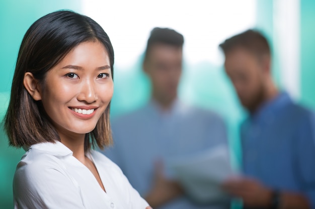 Closeup of Smiling Beautiful Young Asian Woman