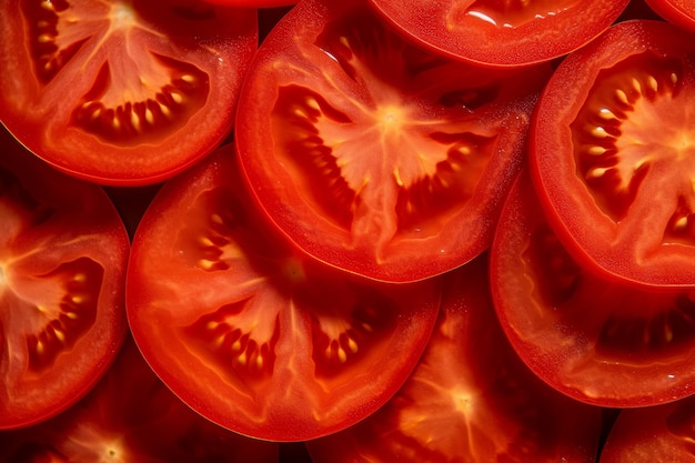 Free photo closeup of tomato slices filling the frame