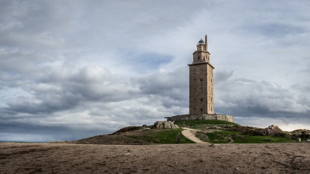 Closeup of the Tower of Hercules in Spain