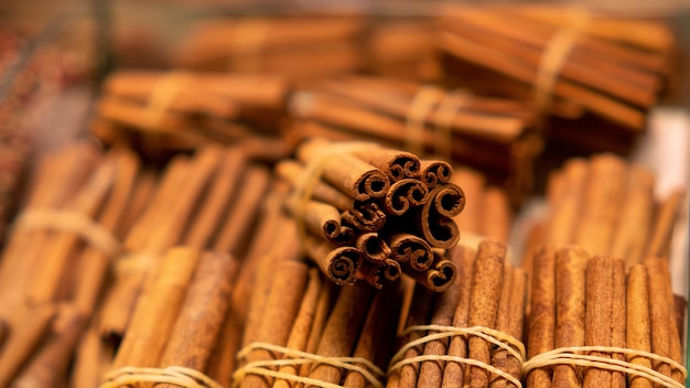 Free Photo closeup of turkish cinnamon in the egyptian bazaar