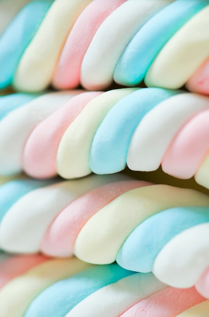 Closeup of twisted marshmallow background