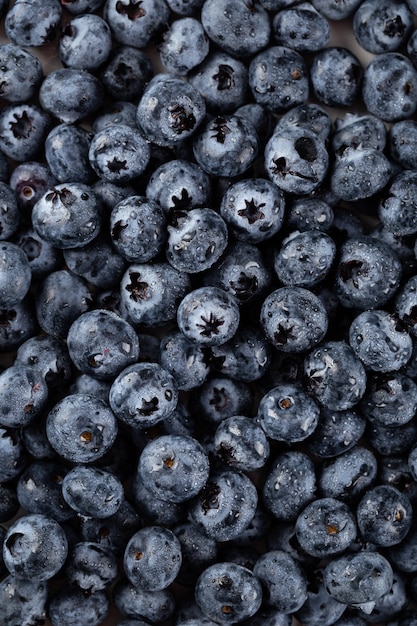 Free photo closeup vertical shot of blueberries with water droplets