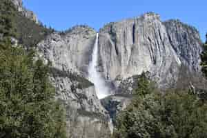 Free photo closeup view of tyosemite falls in yosemite national park in california, usa