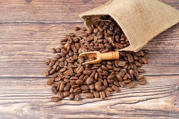 Cloth bag with coffee beans