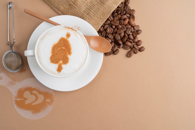 Free photo cloth bag with coffee beans