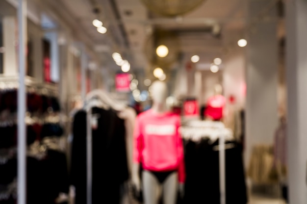 Clothing store with blurred efecto