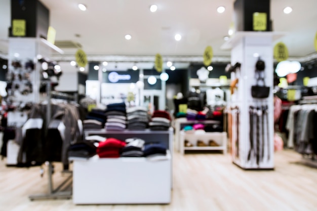 Free photo clothing store with blurred effect