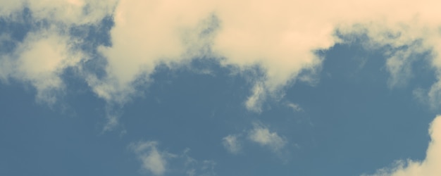 Cloud on blue sky background - Retro Vintage effect style pictures. Panoramic banner.