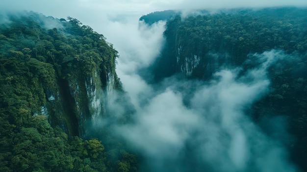 Free photo cloud forest landscape