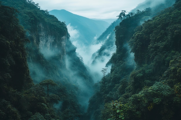 Free photo cloud forest landscape