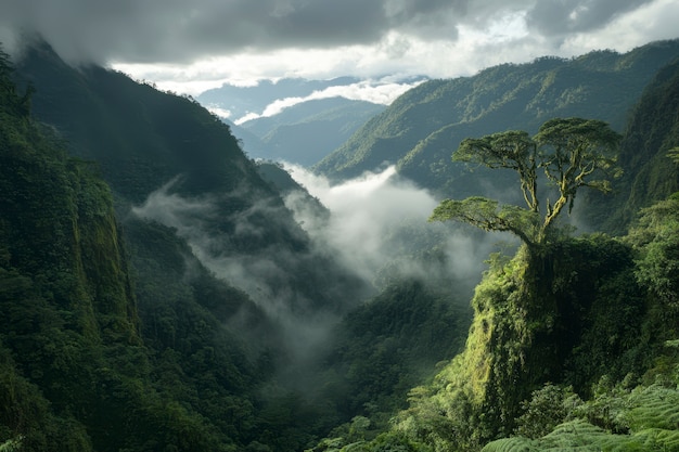 Cloud forest landscape