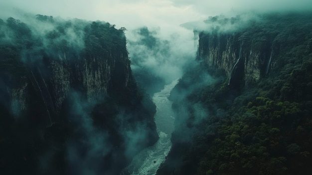 Free Photo cloud forest landscape