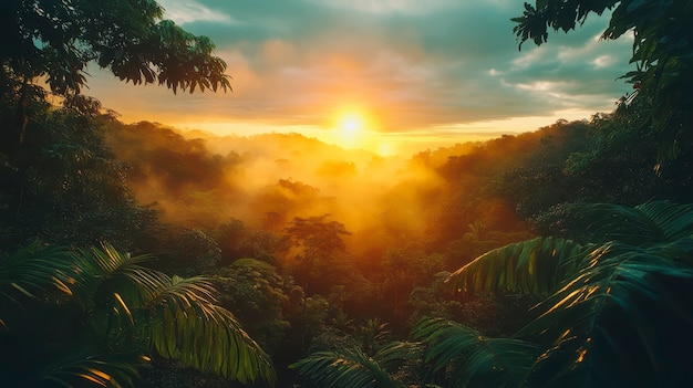 Free Photo cloud forest landscape