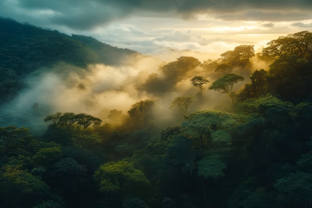 Free photo cloud forest landscape