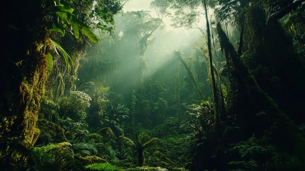 Free photo cloud forest landscape