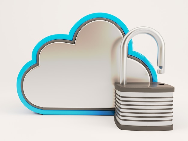 Free photo cloud with an open lock