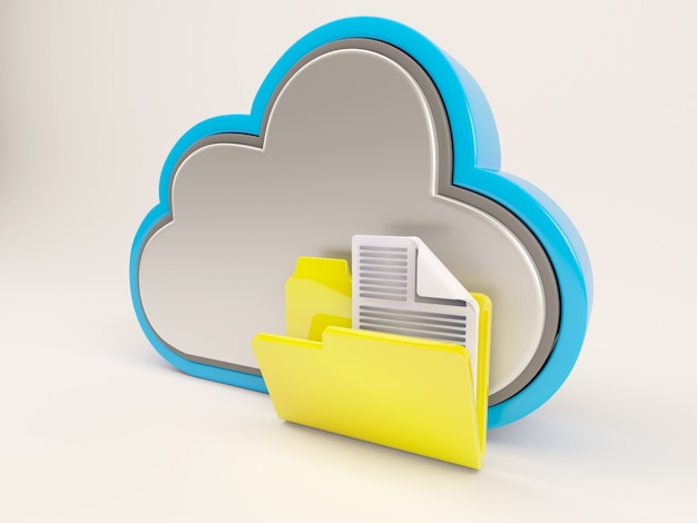 Cloud with yellow folder