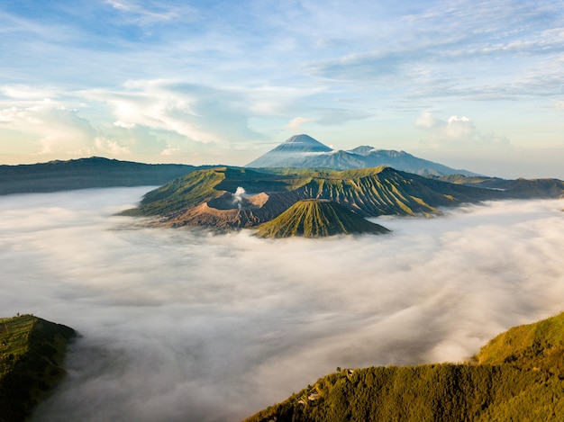 Cloudy mountains landscape