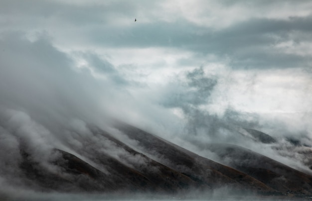 Cloudy sky and mountains