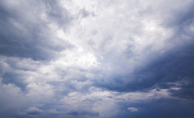 Cloudy stormy black and white dramatic sky.