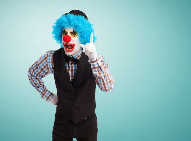 Free photo clown scolding annoyed