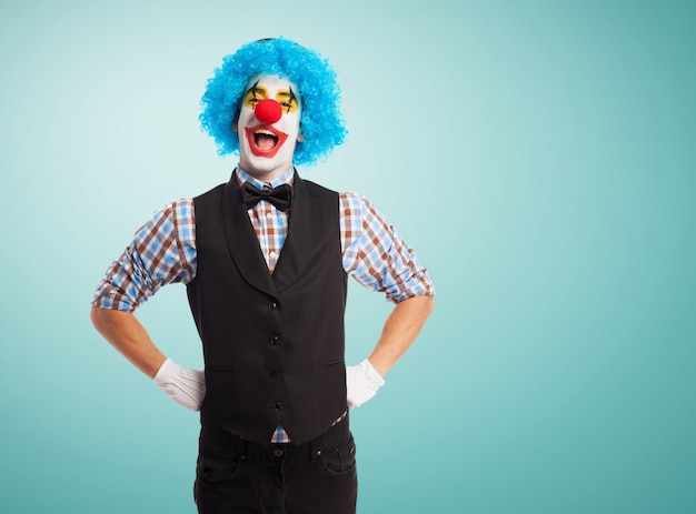 Free photo clown with hands on hips