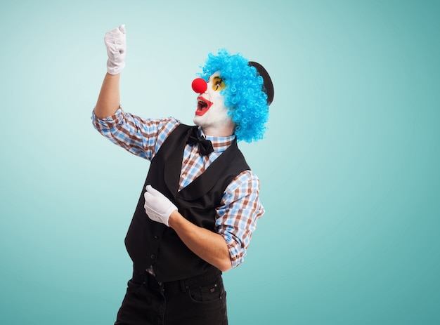 Clown with an imaginary string