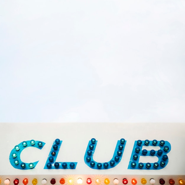 Club dotted led display letter on white background