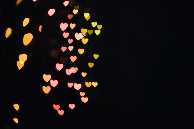 Free Photo cluster of heart-shaped lights