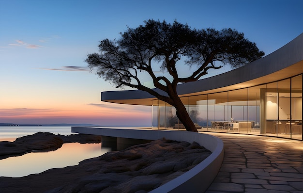 Free photo coastal luxury villa architecture