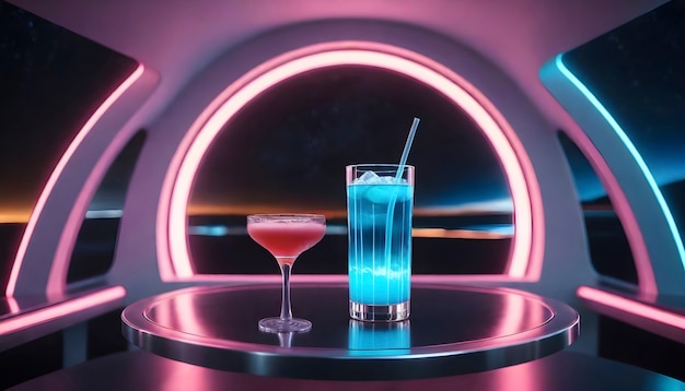 Free Photo cocktail refreshment in neo-futuristic style