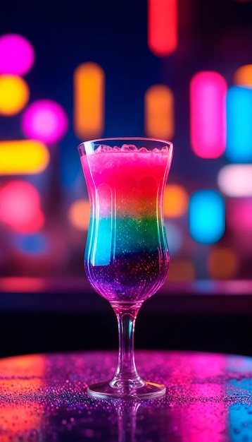 Cocktail refreshment in neo-futuristic style