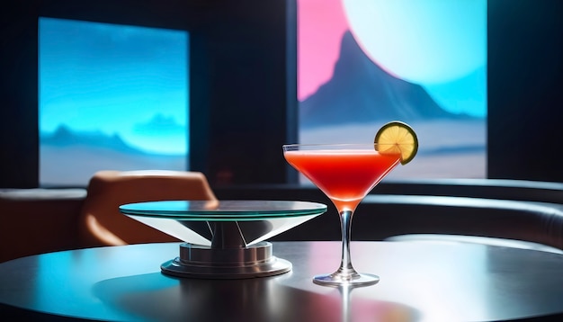 Free Photo cocktail refreshment in neo-futuristic style