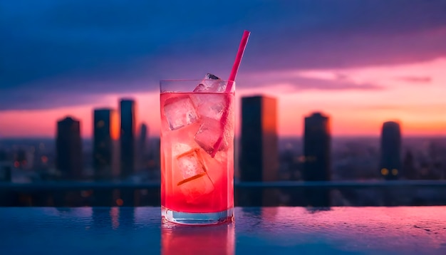 Free Photo cocktail refreshment in neo-futuristic style